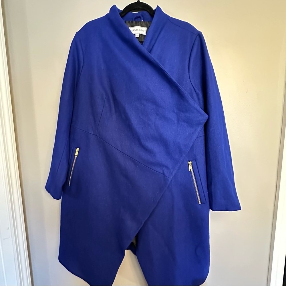 Forever Audrey- Asymmetrical Women's Size 16W, Lined- Wool Blend Coat - HP ⭐️